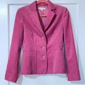 Banana Republic Velvet Corduroy Blazer Size 2  Rose Pink women’s Fitted Jacket